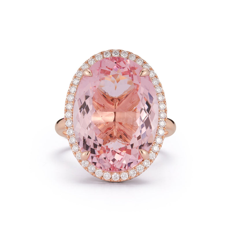 14.67ct Oval Morganite Cocktail Ring