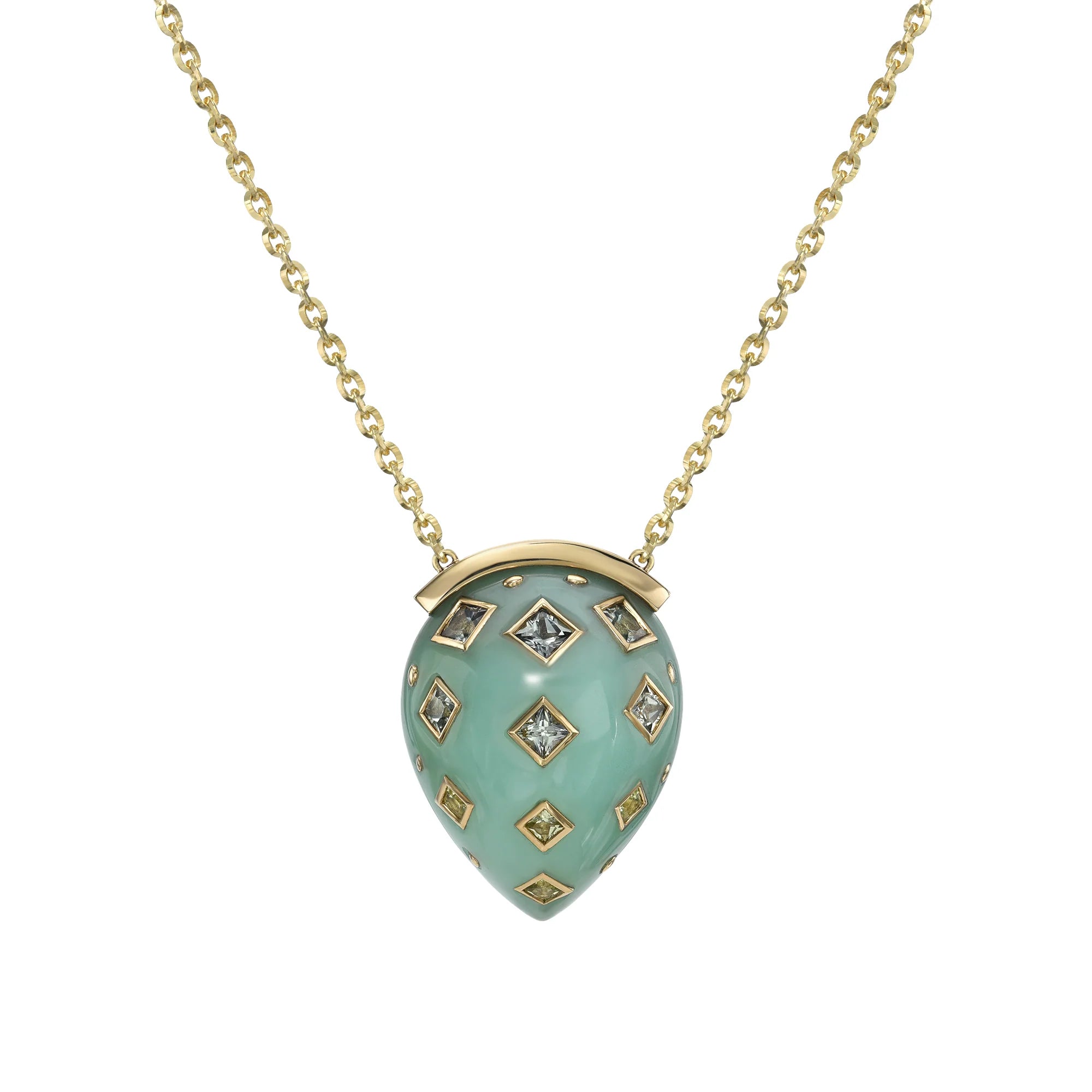 Mystic Lagoon Necklace with Green Rhinestone