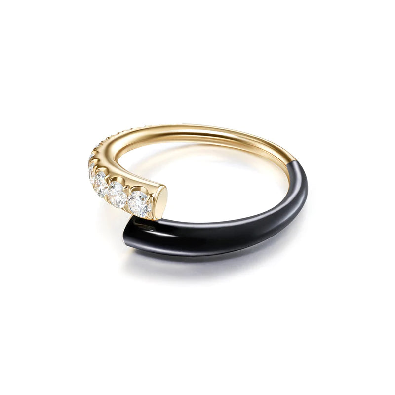 Lola Pinky Ring (Black Enamel)