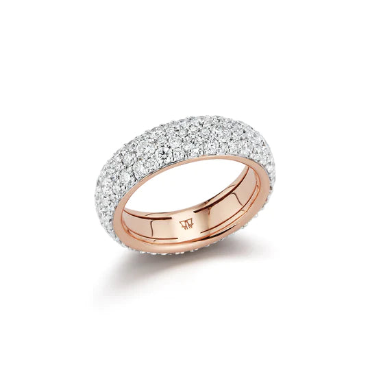 OC x WF 18K Rose Gold White Diamond Band Ring – The Vault Nantucket - Main Image