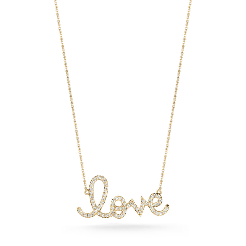 Large Love Script Necklace