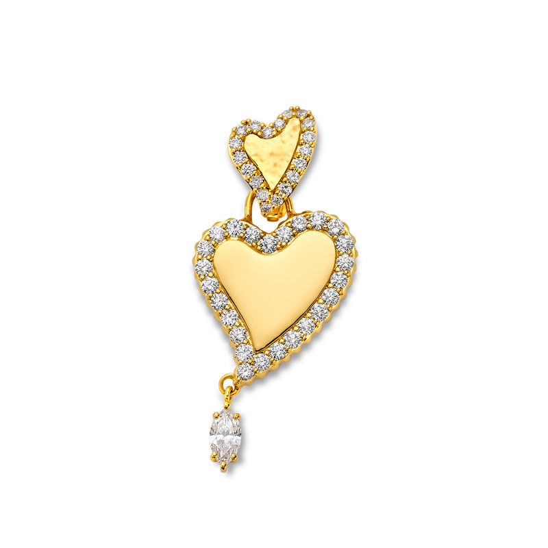 Heart Pendant with Hammered Heart Enhancer