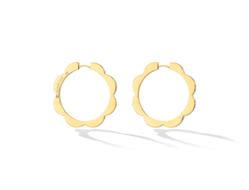 Large Diamond Triplet Hoop Earrings