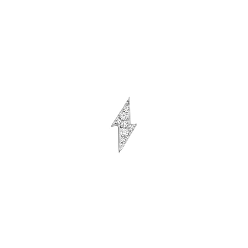 White Gold Bolt Stud with Diamonds