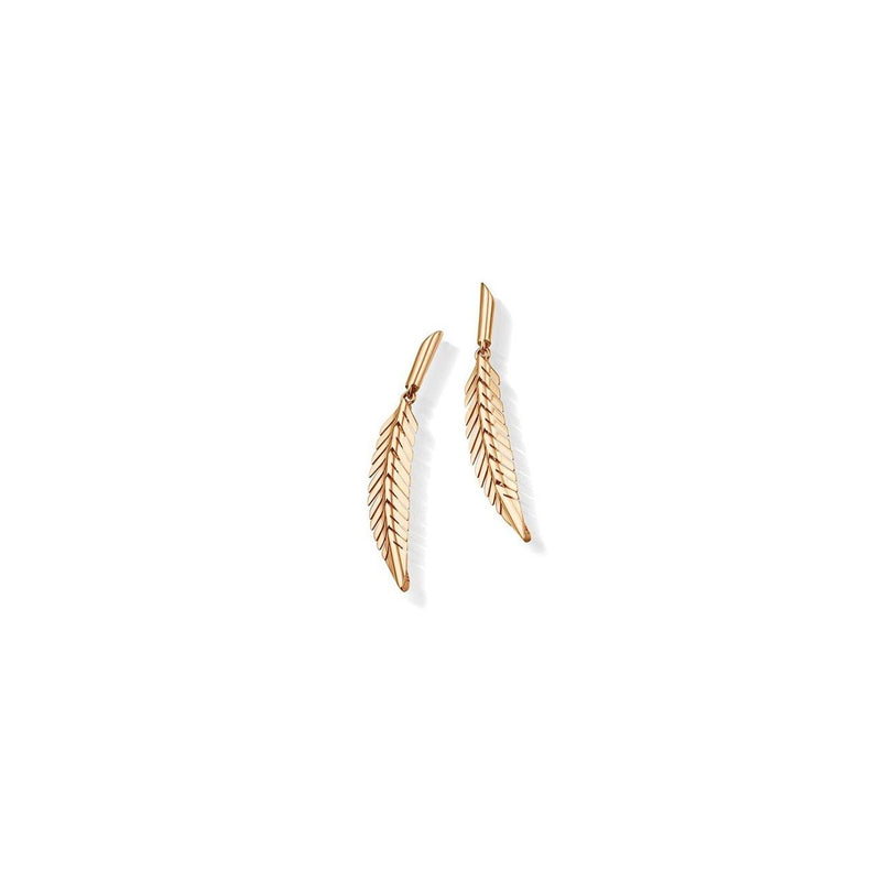 Small Rose Gold Feather Earrings