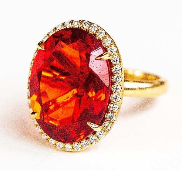 Fire Opal Cocktail Ring