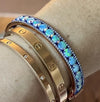 Opal and Blue Rhodium Origami Bangle