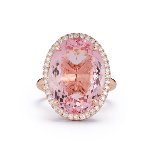 10.58ct Oval Morganite Cocktail Ring