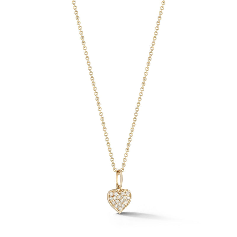 Mini Pavé Heart Charm Necklace