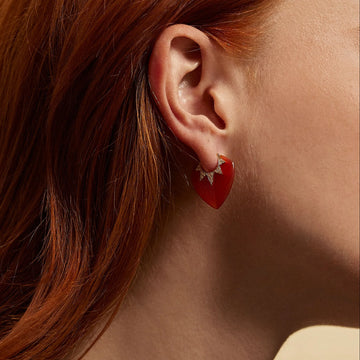 Classic Guitar Pick Carnelian Earrings