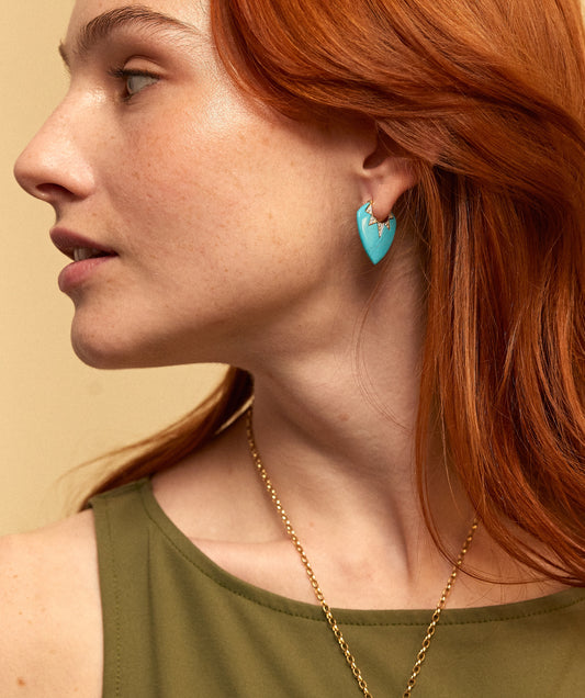 Classic Guitar Pick Turquoise Earrings
