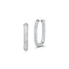 18k White Gold Jumbo Saxon Link Baguette Diamond Earrings
