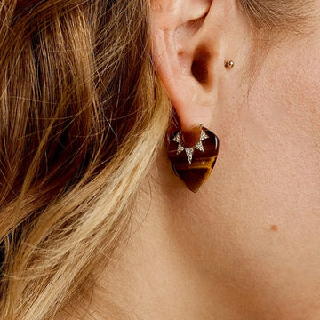 Classic Tigers Eye Guitar Pick Earrings