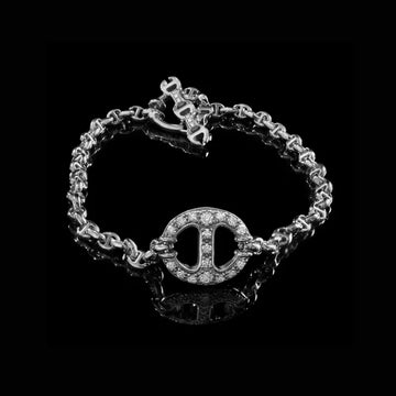 Micro Chain Bracelet with Diamond Stations