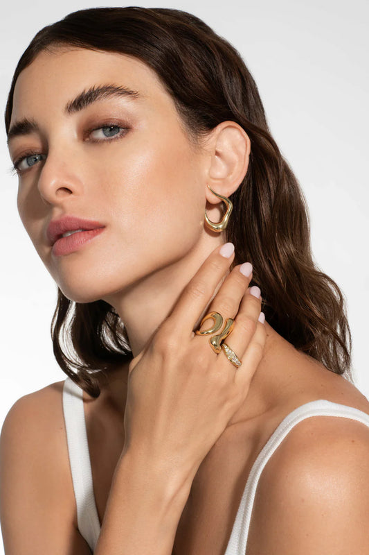 Bold Stream Open Small Earrings