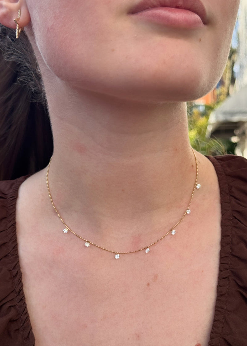 Small Floating Diamond Necklace