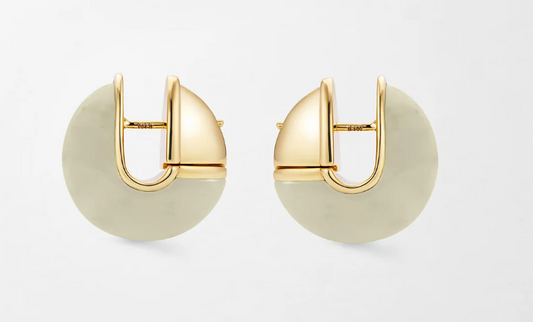 Fluid Gold and Stone Earrings