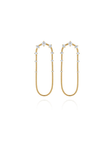 Diamonds on Single Chain Medium Earrings