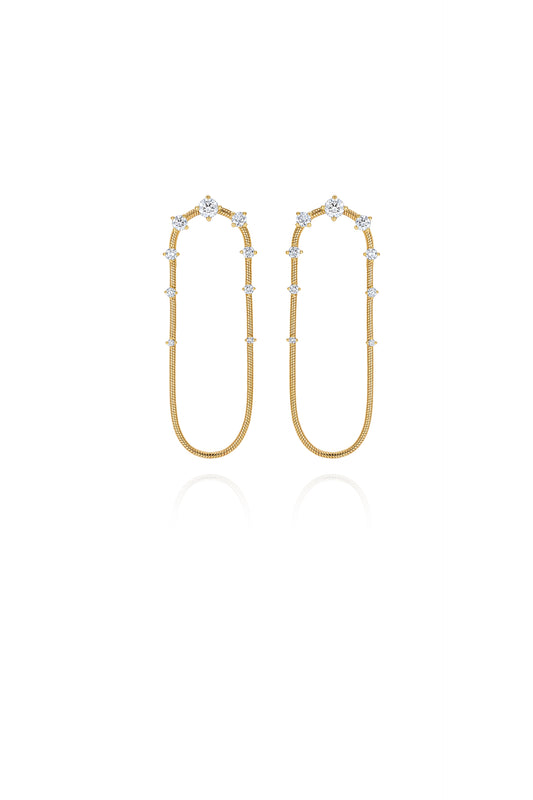 Diamonds on Single Chain Medium Earrings