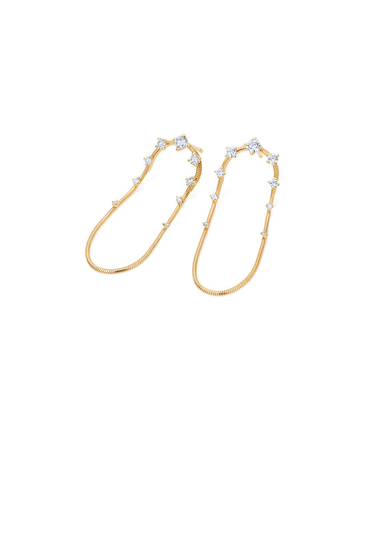 Diamonds on Single Chain Medium Earrings