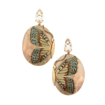 Marquetry Blue Butterfly Earrings