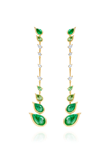 Flicker Drop Earrings - Emeralds