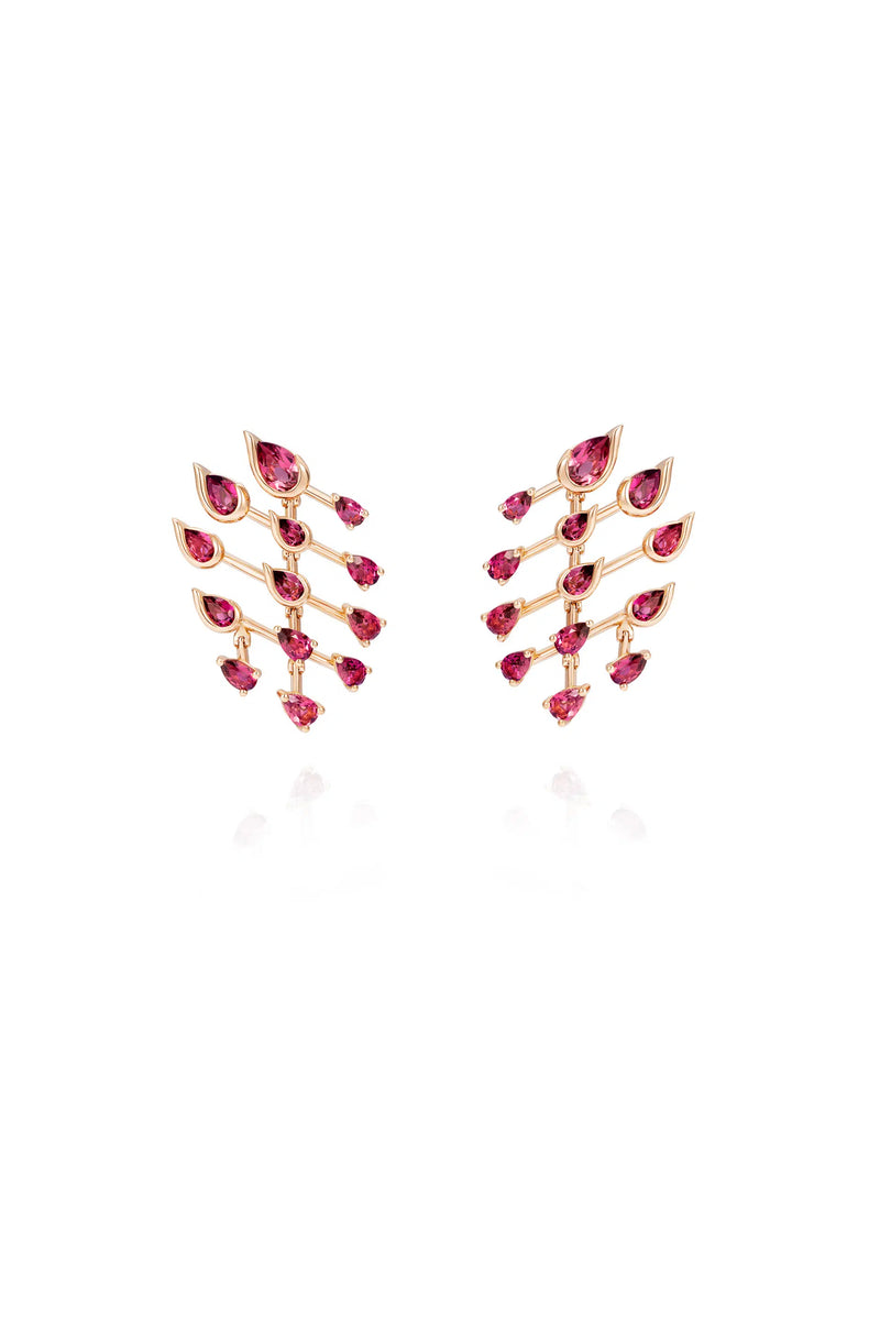 Flare Small Earrings, Rubellite Tourmalines