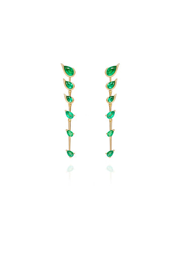 Flicker Short Emerald Earrings