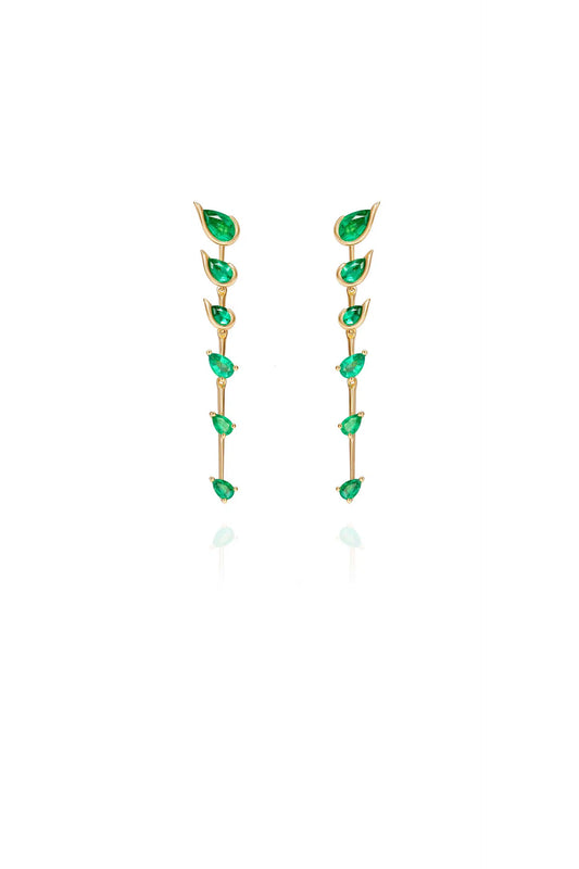 Flicker Short Emerald Earrings
