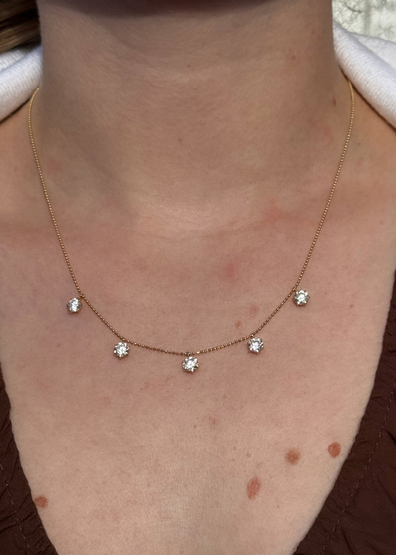 Large Floating Diamond Necklace