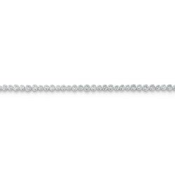 Classic 18k White Gold and Diamond Bezel Set Riviere Tennis Necklace