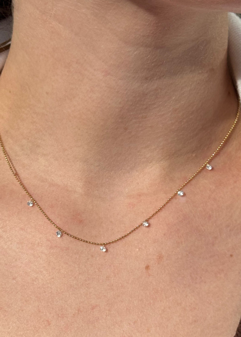 Tiny Floating Diamond Necklace