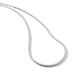 Classic 18k White Gold and Diamond Bezel Set Riviere Tennis Necklace