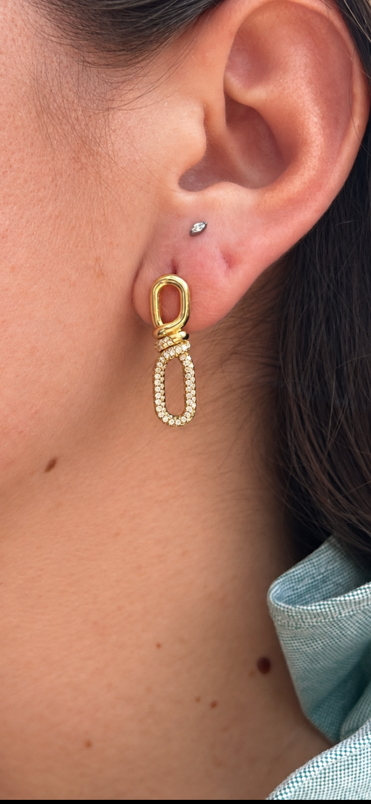 Twist Pave Earrings