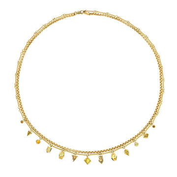 Canary Diamond Charm Necklace