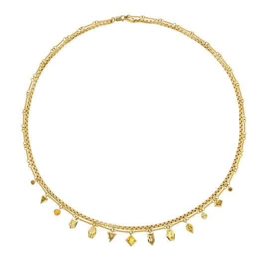 Canary Diamond Charm Necklace