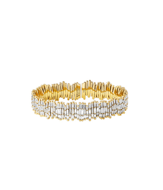 Classic Diamond Triple Row Full Baguette Cuff