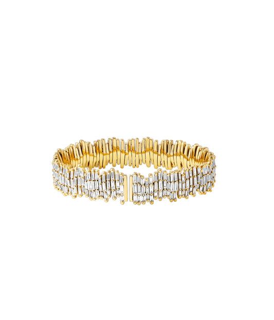 Classic Diamond Triple Row Full Baguette Cuff