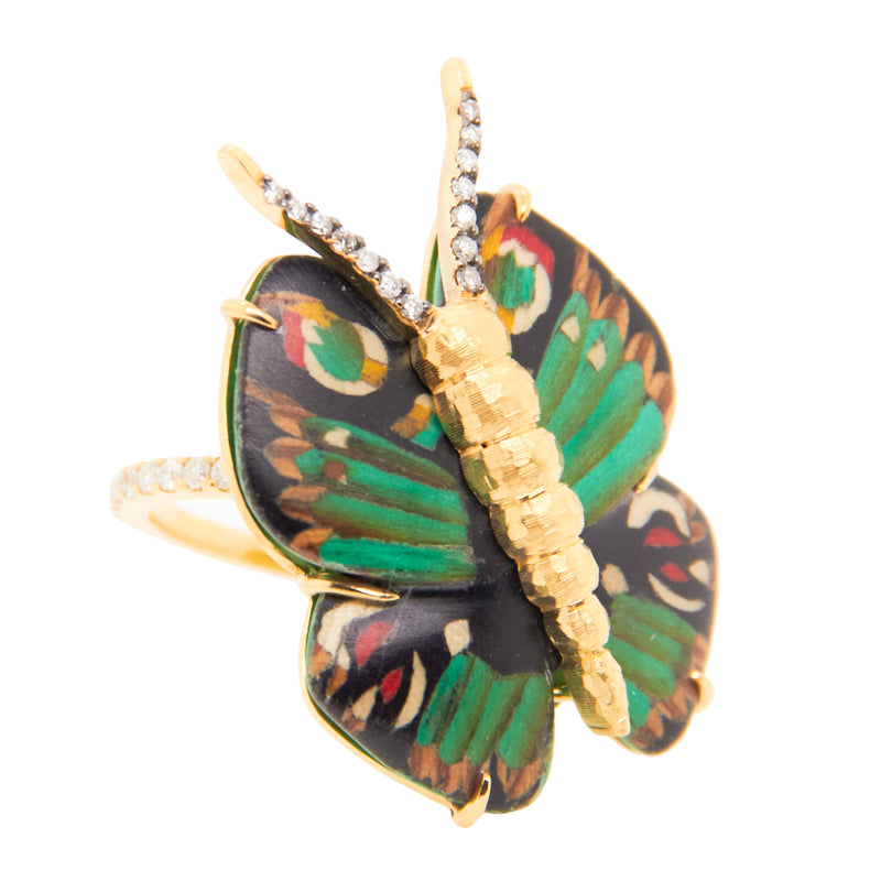Marquetry Butterly Ring