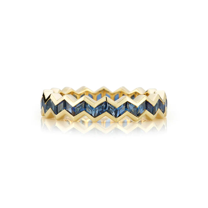 Vibrations Eternity Stacking Ring in Blue Sapphire