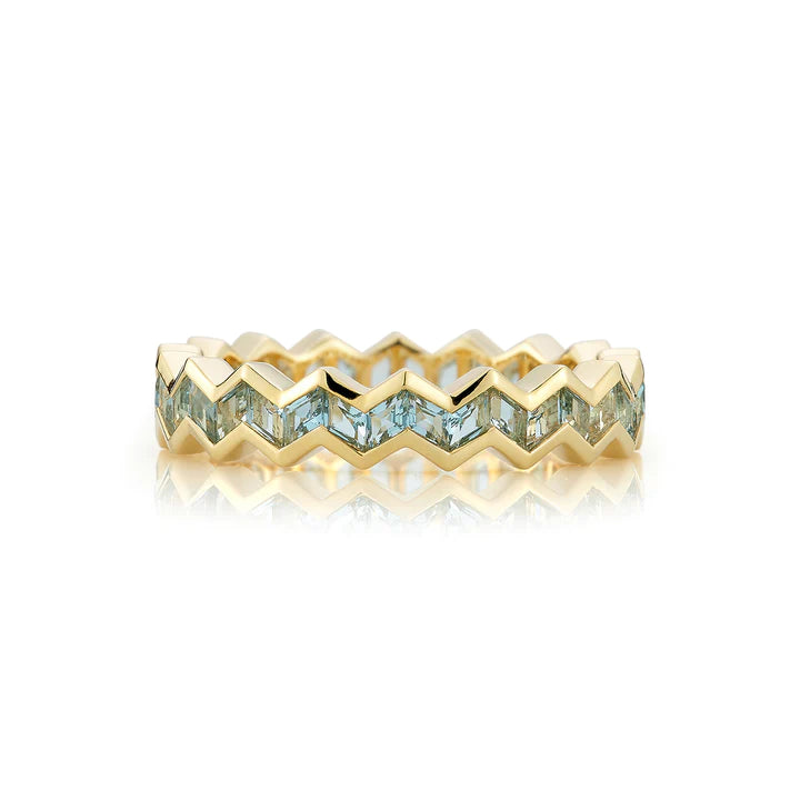 Vibrations Eternity Stacking Ring in Aquamarine
