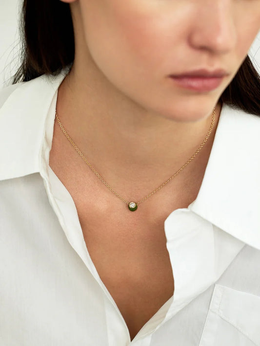 Audrey Pendant Small - Pink Enamel