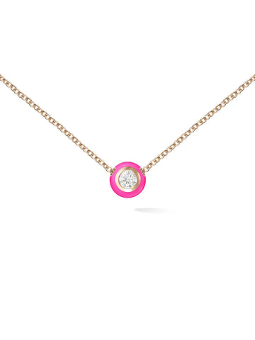 Audrey Pendant Small - Pink Enamel