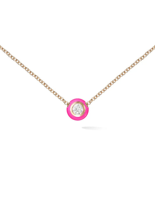 Audrey Pendant Small - Pink Enamel