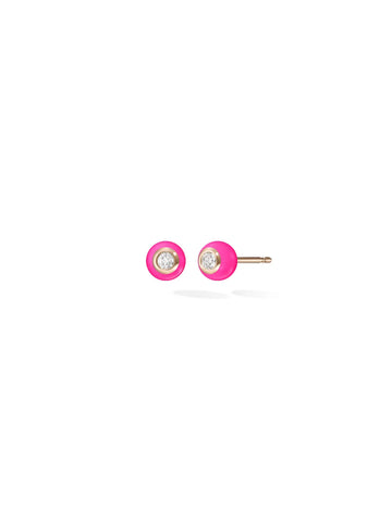 Audrey Stud Neon Pink with Diamonds - Small