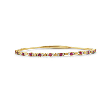 Halfway Ruby and Diamond Flexible Bangle