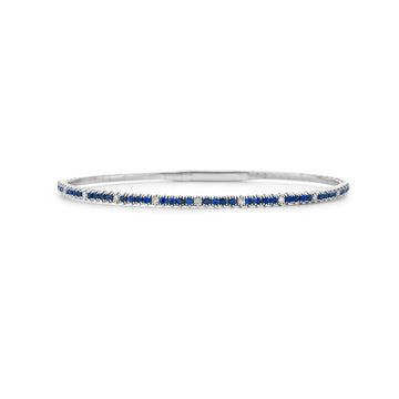 Halfway Blue Sapphire and Diamond Flexible Bracelet