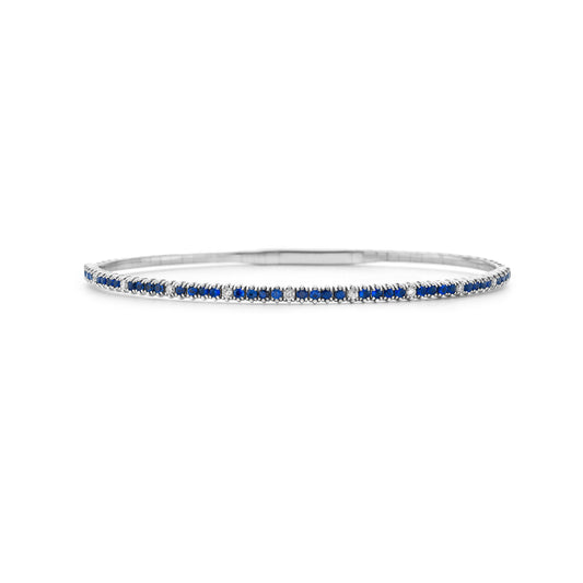 Halfway Blue Sapphire and Diamond Flexible Bracelet
