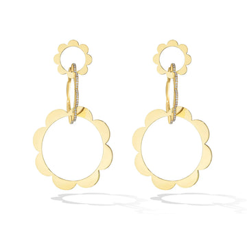 Bloom Drop Earrings with Pave Diamonds