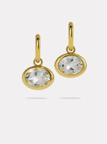 XL Orbit Hoops - White Topaz